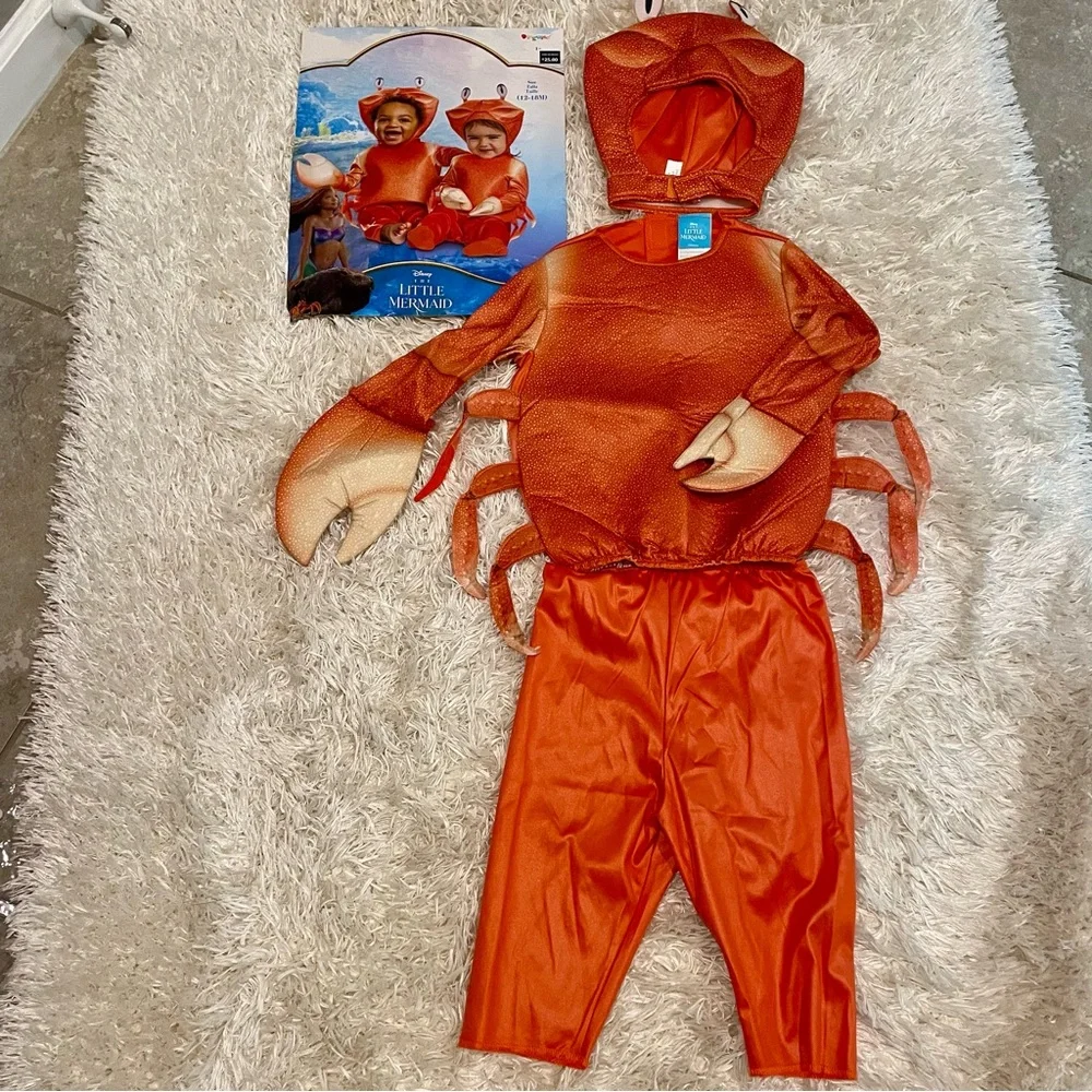 Disney Little Mermaid Sebastian Crab Costume Infant (12-18M) Halloween Toddler